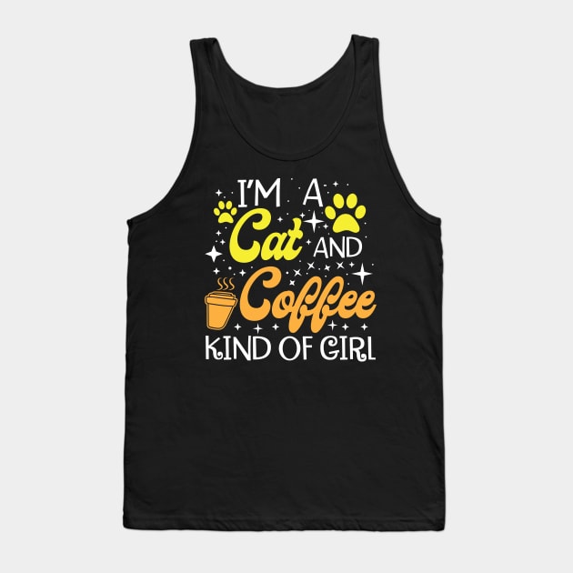 I Am A Cat And Coffee Kind Of Girl Tank Top by jerranne